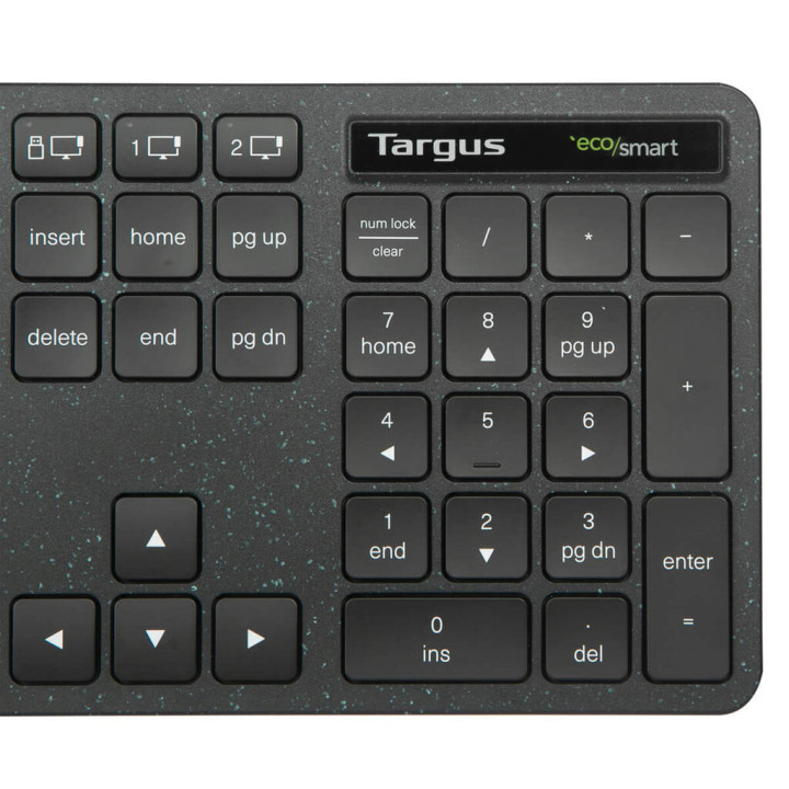 Targus EcoSmart AKB873UK clavier Universel RF sans fil + Bluetooth QWERTY Anglais britannique Noir