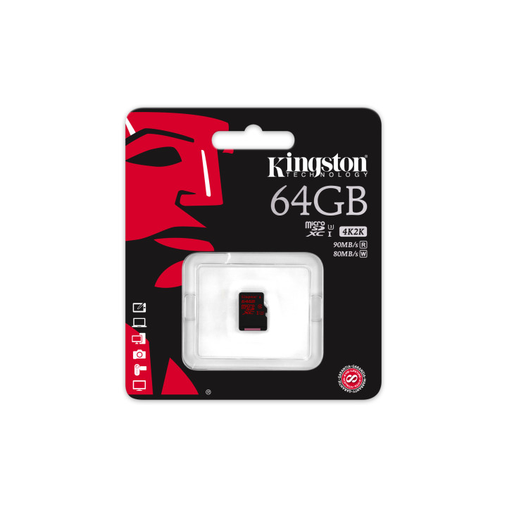 Kingston Technology microSDHC/SDXC UHS-I U3 64GB 64 Go MicroSDXC Classe 3
