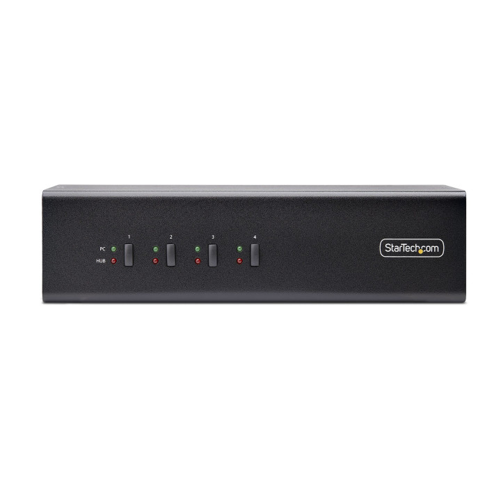 StarTech.com Switch KVM 4 Ports DisplayPort pour Deux Moniteurs, KVM 4K 60Hz, 2 Ports USB 5Gbps, 2 Ports USB 2.0 HID, Commutate