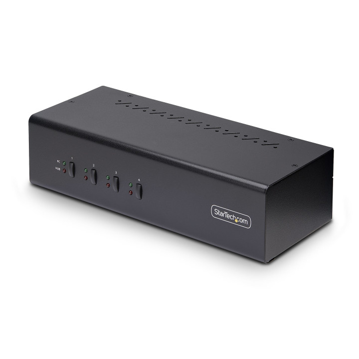 StarTech.com Switch KVM 4 Ports DisplayPort pour Deux Moniteurs, KVM 4K 60Hz, 2 Ports USB 5Gbps, 2 Ports USB 2.0 HID, Commutate
