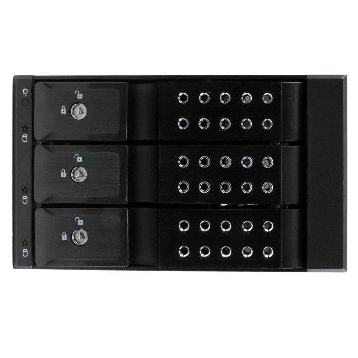 StarTech.com Rack Mobile en Aluminum Sans Tiroir pour 3x Disque Dur SAS II/SATA III 6 Gbps - Hot Swap