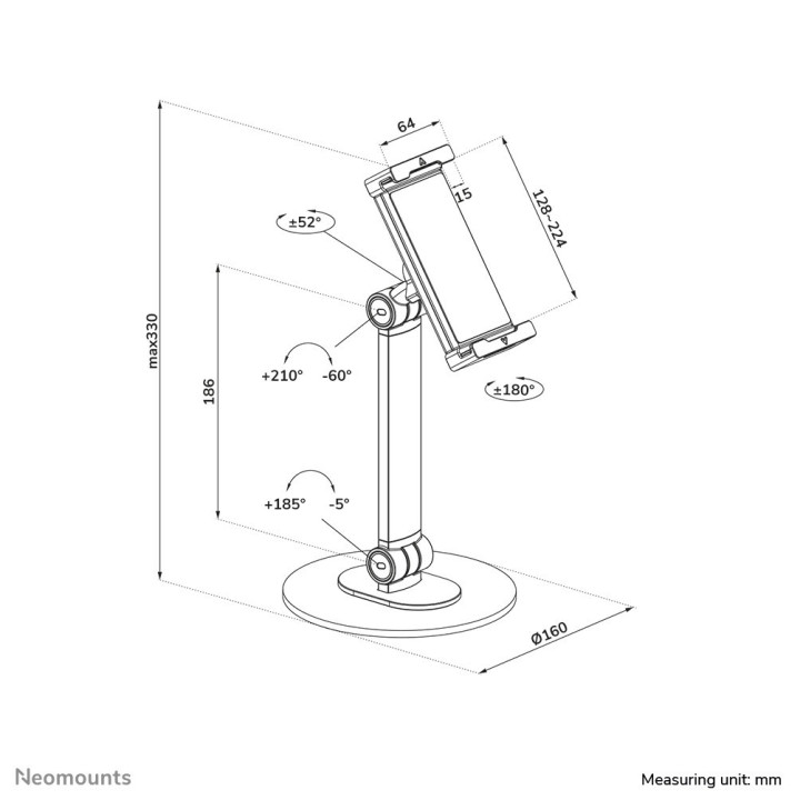 Neomounts DS15-540WH1 Support pour tablette 4.7-12.9" - universel