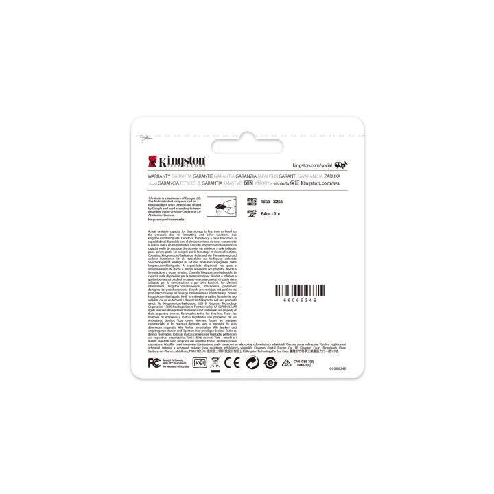 Kingston Technology Carte micSDXC Canvas Select Plus 100R A1 C10 de 64 Go sans ADP