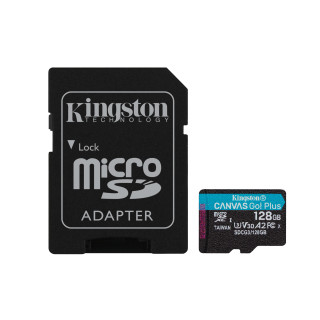 Kingston Technology Canvas Go! Plus Carte microSDXC Canvas Go Plus 170R A2 U3 V30 de 128 Go + ADP