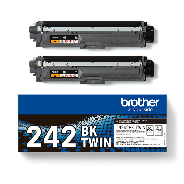 Brother TN242BKTWIN Pack de deux cartouches de toner originales – Noir