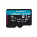 Kingston Technology Carte microSDXC Canvas Go Plus 170R A2 U3 V30 de 512 Go sans ADP