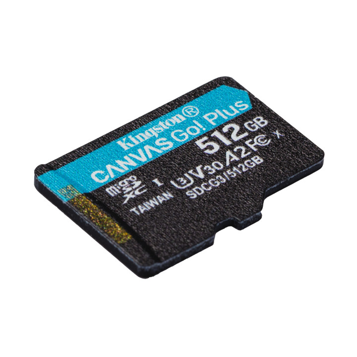 Kingston Technology Carte microSDXC Canvas Go Plus 170R A2 U3 V30 de 512 Go sans ADP