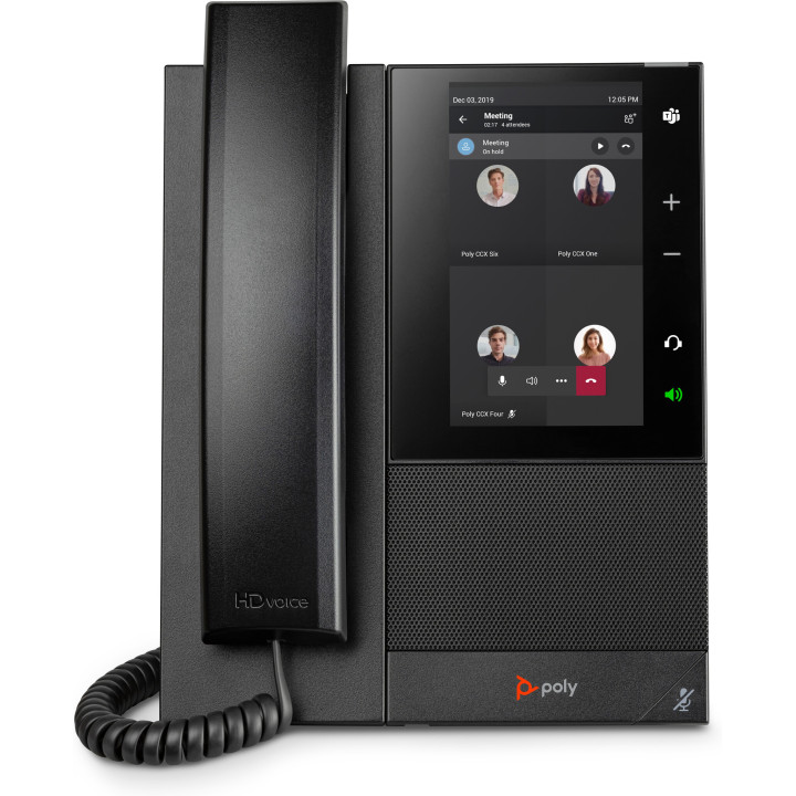 Poly Téléphone multimédia professionnel CCX 505 pour Microsoft Teams et compatible PoE