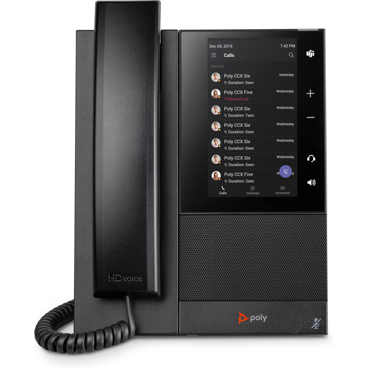 Poly Téléphone multimédia professionnel CCX 505 pour Microsoft Teams et compatible PoE