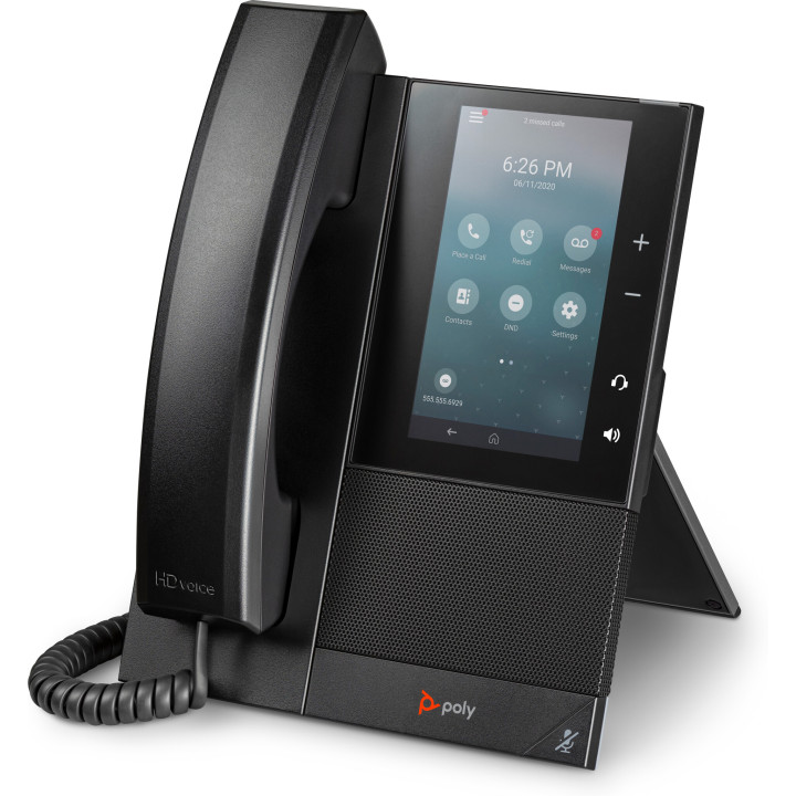 Poly Téléphone multimédia professionnel CCX 505 avec Open SIP et compatible PoE