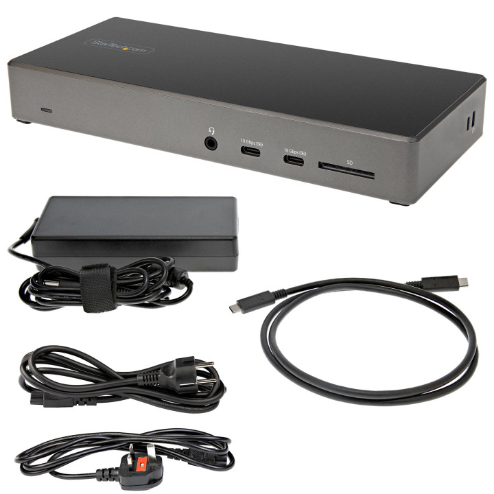 StarTech.com Dock USB-C - Station d'accueil USB Type C Triple Écrans 4K - Alimentation 100W - DP 1.4 Alt Mode & DSC, 2x Displa