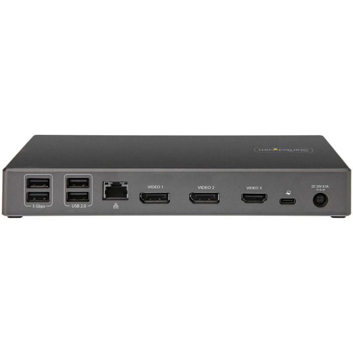StarTech.com Dock USB-C - Station d'accueil USB Type C Triple Écrans 4K - Alimentation 100W - DP 1.4 Alt Mode & DSC, 2x Displa