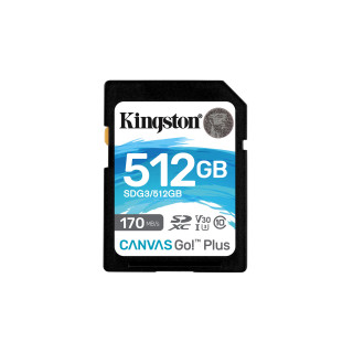 Kingston Technology Canvas Go! Plus Carte SDXC Canvas Go Plus 170R C10 UHS-I U3 V30 de 512 Go