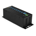 StarTech.com Hub USB 3.0 à 7 ports avec adaptateur d'alimentation - Concentrateur USB-A industriel en métal avec protection c