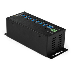 StarTech.com Hub USB 3.0 à 7 ports avec adaptateur d'alimentation - Concentrateur USB-A industriel en métal avec protection c
