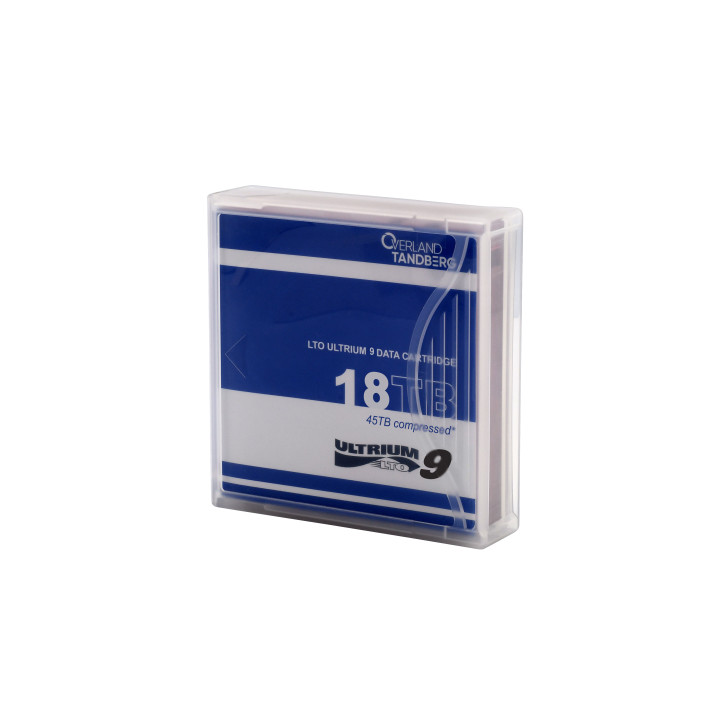 Overland-Tandberg O-T Cassette de données LTO-9, 18 To/45 To, sans étiquette (1 pièce, commandez plusieurs quantités de 5 p