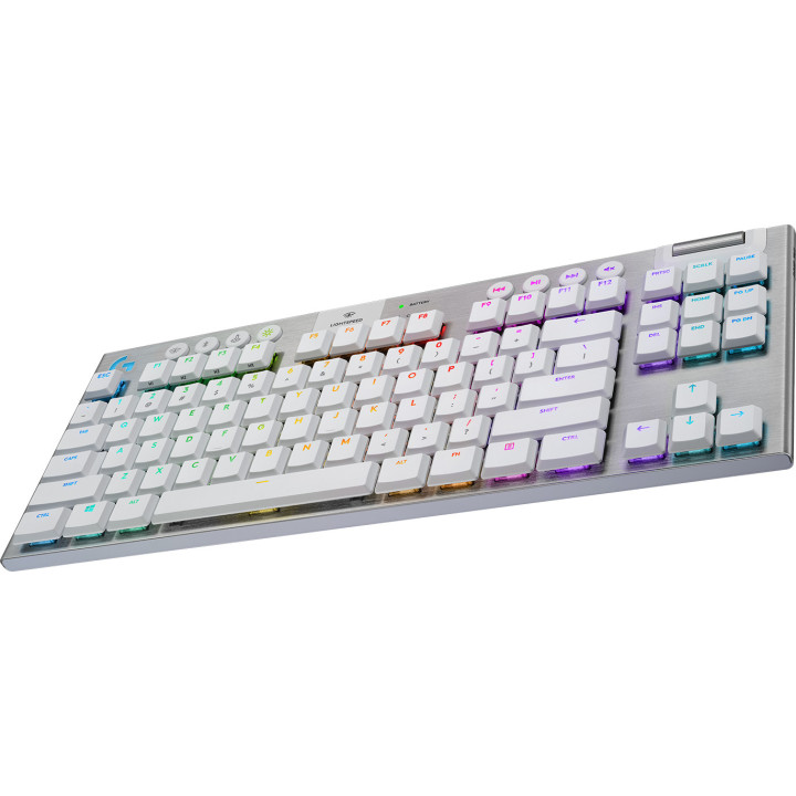 Logitech G 920-009662 clavier Gaming RF sans fil + Bluetooth AZERTY Français Blanc