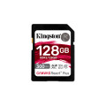 Kingston Technology 128GB Canvas React Plus SDXC UHS-II 300R/260W U3 V90 for Full HD/4K/8K