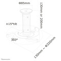 Neomounts BEAMER-C80WHITE Support de plafond pour vidéoprojecteur - h13-20 cm - orientable