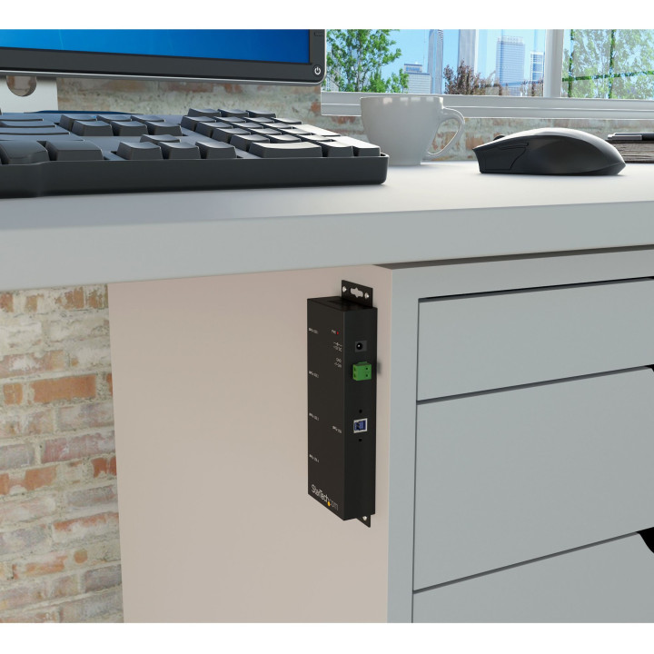 StarTech.com Hub USB 3.0 4 Ports - 5Gbps - Hub USB-A Industriel en Métal - Hub de Données USB Montable au Mur ou sur le Burea