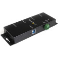 StarTech.com Hub USB 3.0 4 Ports - 5Gbps - Hub USB-A Industriel en Métal - Hub de Données USB Montable au Mur ou sur le Burea