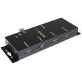 StarTech.com Hub USB 3.0 4 Ports - 5Gbps - Hub USB-A Industriel en Métal - Hub de Données USB Montable au Mur ou sur le Burea
