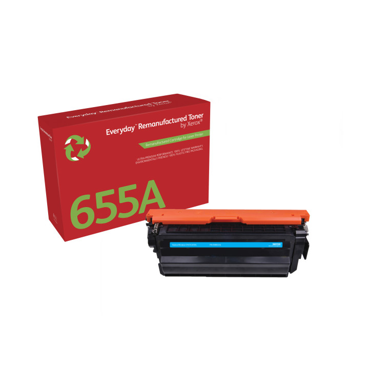 Toner remanufacturé Cyan Everyday™ de Xerox compatible avec HP 655A (CF451A), Capacité standard