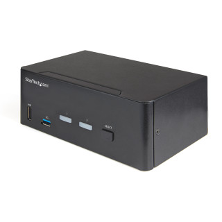 StarTech.com Commutateur KVM HDMI 2.0, 2 Ports, 2 Écrans - 4K 60Hz Ultra HDR - Commutateur KVM de Bureau 4K HDMI 2.0 avec Hub 