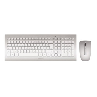 CHERRY DW 8000 clavier Souris incluse RF sans fil QWERTY Anglais américain Argent, Blanc
