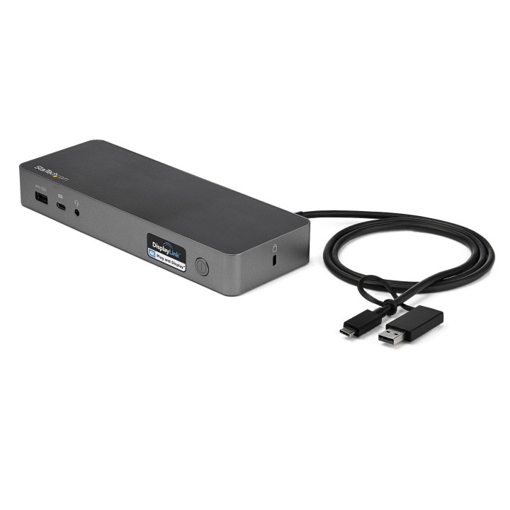 StarTech.com Station d'Accueil Universelle pour Ordinateur Portable, Station d'Accueil Hybride USB-C & USB-A, Dual 4K DP & HDMI
