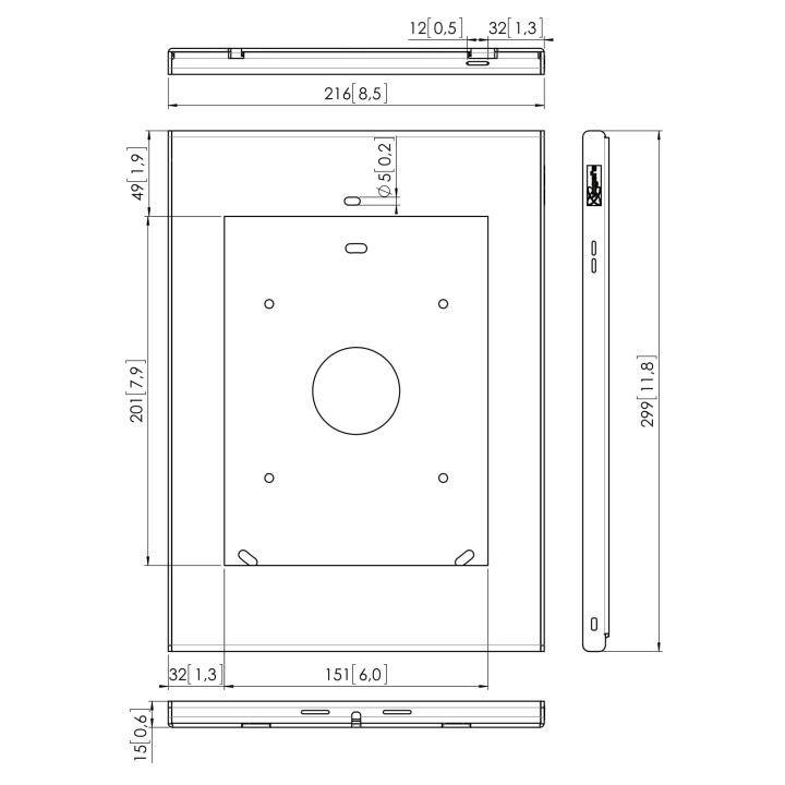 Vogel's PTS 1214 TabLock pour iPad Air, bouton d'accueil protégé