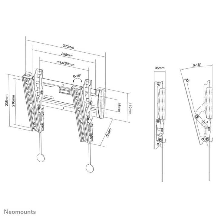 Neomounts NM-W125BLACK Support pour écran mural 10-40" - inclinable