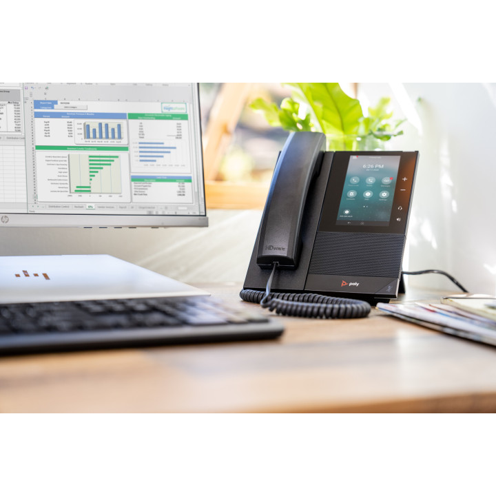 Poly Téléphone multimédia professionnel CCX 500 avec Open SIP et compatible PoE
