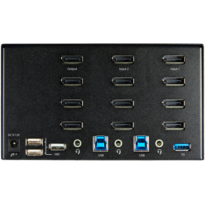 StarTech.com Switch KVM 2 Ports Quadruple Écran DisplayPort - 4K 60Hz UHD HDR - Concentrateur KVM 4K DP 1.2 avec 2 Ports USB 3