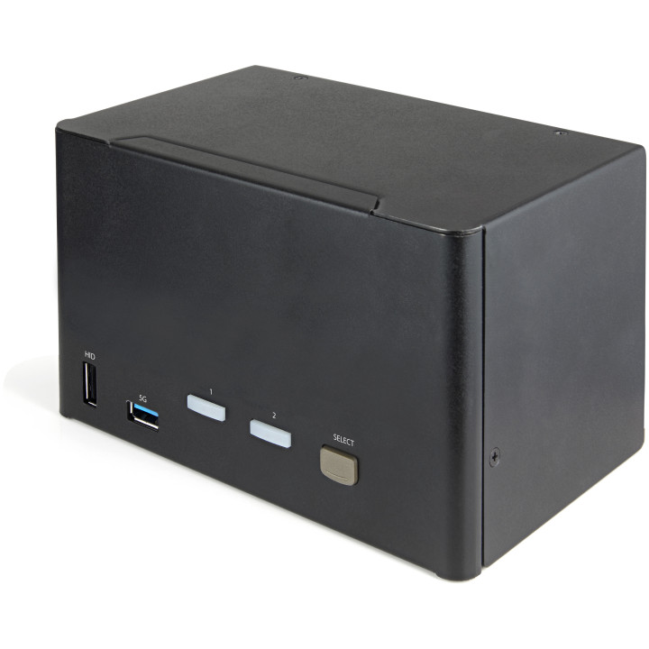 StarTech.com Switch KVM 2 Ports Quadruple Écran DisplayPort - 4K 60Hz UHD HDR - Concentrateur KVM 4K DP 1.2 avec 2 Ports USB 3