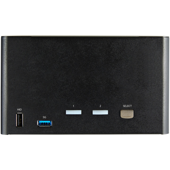 StarTech.com Switch KVM 2 Ports Quadruple Écran DisplayPort - 4K 60Hz UHD HDR - Concentrateur KVM 4K DP 1.2 avec 2 Ports USB 3