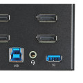 StarTech.com Switch KVM 2 Ports Quadruple Écran DisplayPort - 4K 60Hz UHD HDR - Concentrateur KVM 4K DP 1.2 avec 2 Ports USB 3
