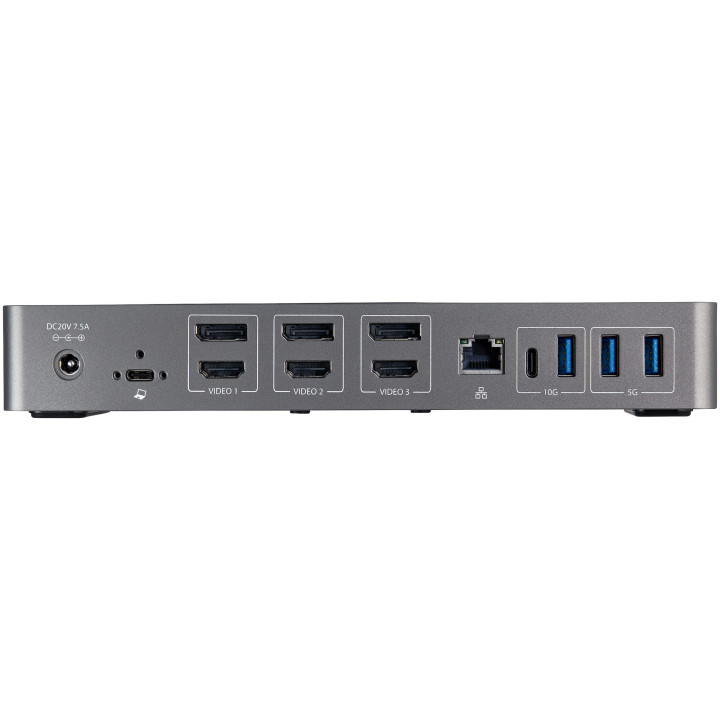 StarTech.com Dock USB-C & USB-A - Station d'Accueil Universelle à Triple Écran DisplayPort & HDMI 4K 60Hz - 85W Power Deliver