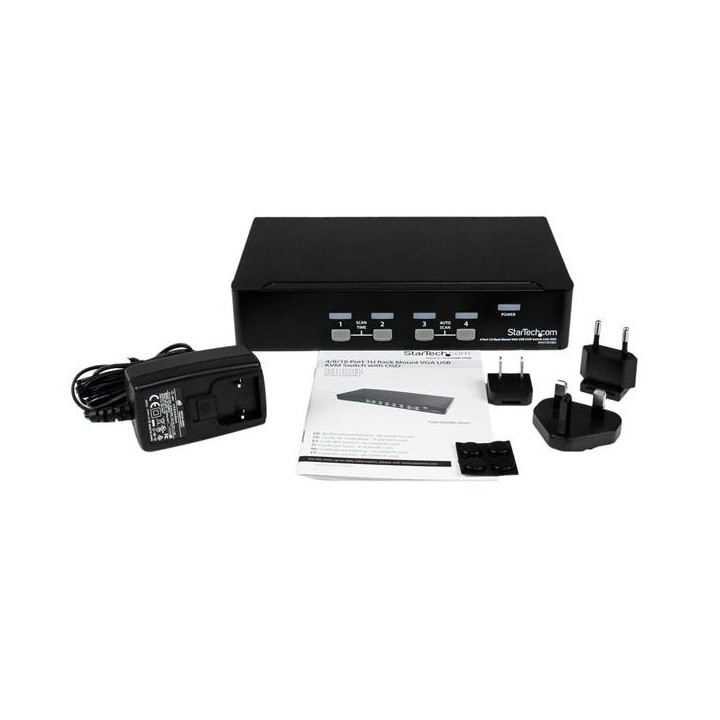 StarTech.com Commutateur KVM 4 Ports VGA USB, Montage en Rack et OSD - Switch KVM - 1920x1440