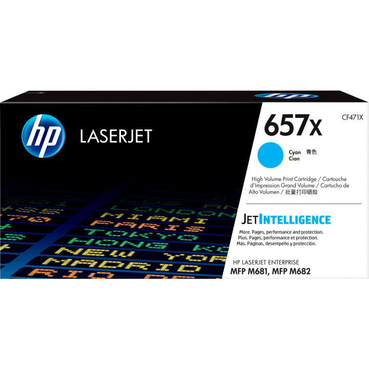 HP Cartouche de toner cyan 657X LaserJet grande capacité authentique