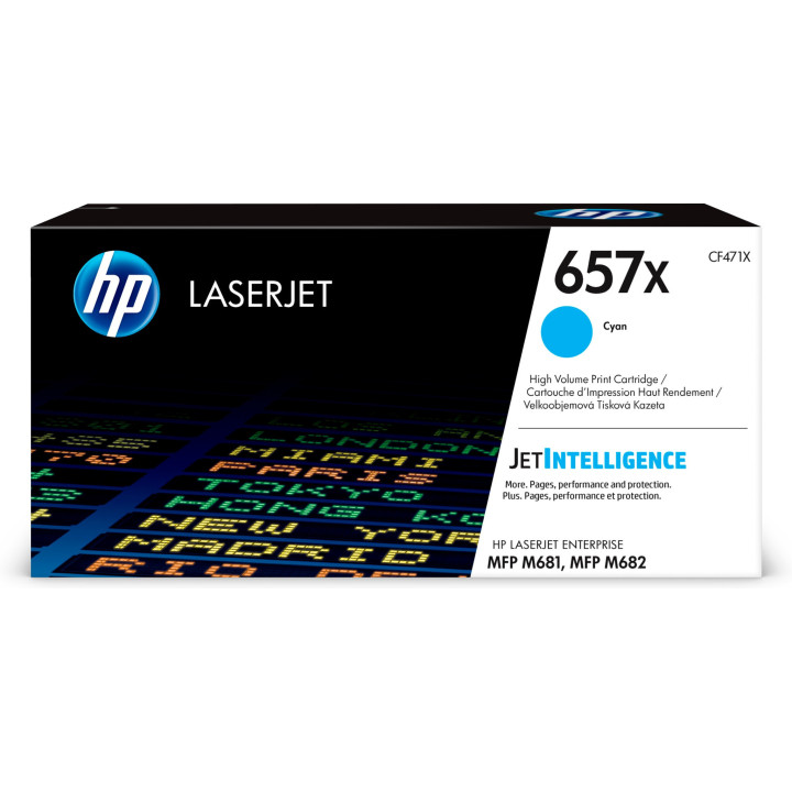HP Cartouche de toner cyan 657X LaserJet grande capacité authentique