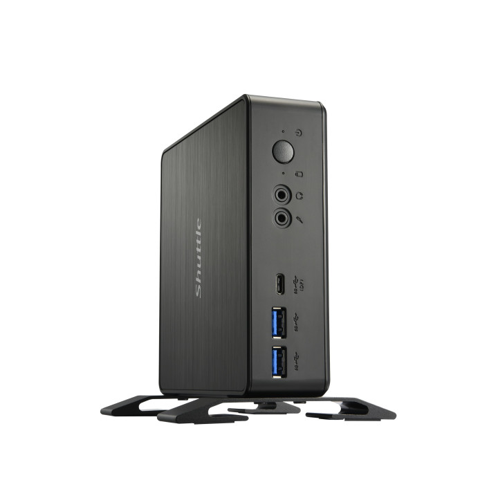 Shuttle XPC Nano PC NC40U, Intel Celeron 7305U, 1x HDMI, 1x DP,1xUSB-C/DP, 6x USB3.2, 1x 2.5" bay, 2x M.2, 1x LAN, RAID, foncti