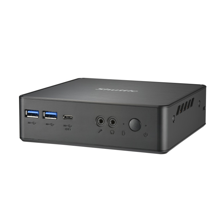 Shuttle XPC Nano PC NC40U, Intel Celeron 7305U, 1x HDMI, 1x DP,1xUSB-C/DP, 6x USB3.2, 1x 2.5" bay, 2x M.2, 1x LAN, RAID, foncti