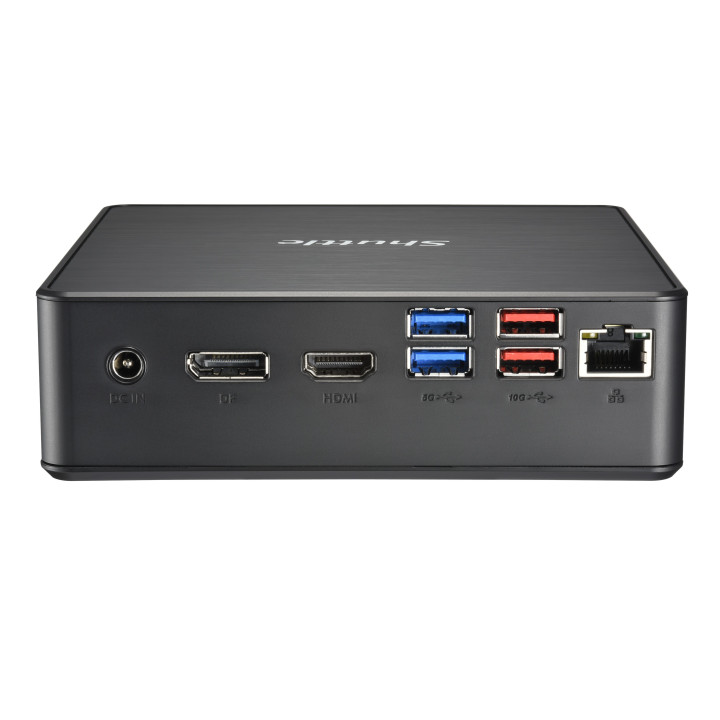 Shuttle XPC Nano PC NC40U, Intel Celeron 7305U, 1x HDMI, 1x DP,1xUSB-C/DP, 6x USB3.2, 1x 2.5" bay, 2x M.2, 1x LAN, RAID, foncti