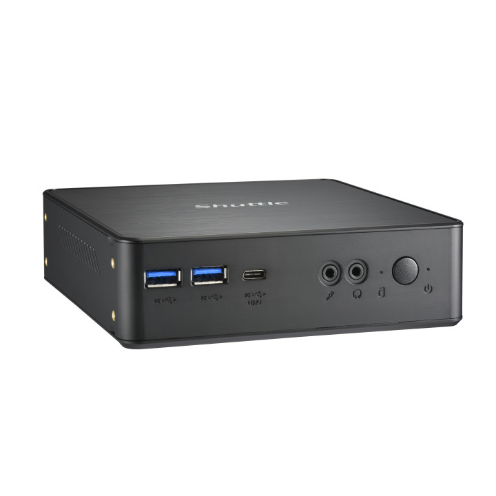 Shuttle XPC Nano PC NC40U, Intel Celeron 7305U, 1x HDMI, 1x DP,1xUSB-C/DP, 6x USB3.2, 1x 2.5" bay, 2x M.2, 1x LAN, RAID, foncti