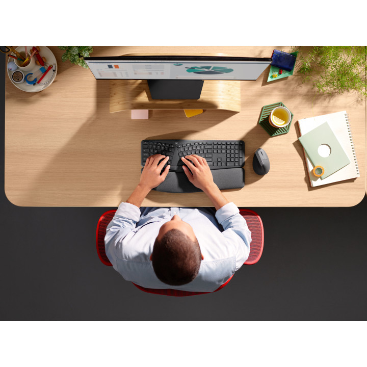 Logitech ERGO K860 clavier Bureau Bluetooth AZERTY Français Graphite