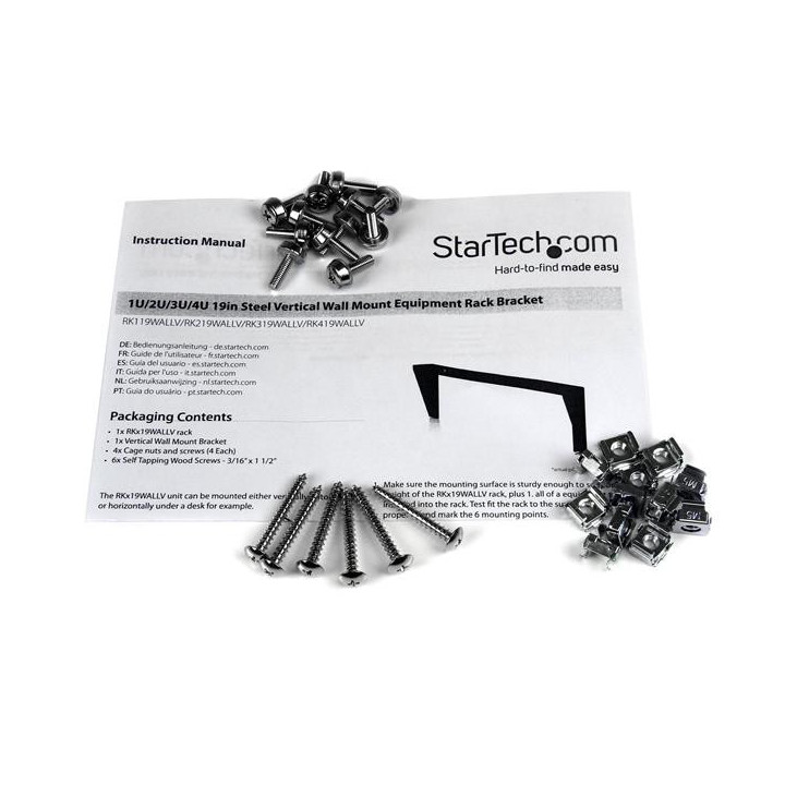 StarTech.com Support Mural Vertical en Acier pour Rack 4U 19"