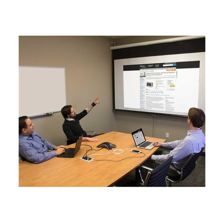 StarTech.com Boîtier de connexion pour table de réunion - HDMI / VGA / Mini DP vers sortie HDMI avec port USB à charge rapid