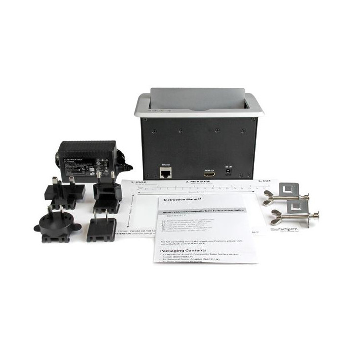 StarTech.com Boîtier de connexion pour table de réunion - HDMI / VGA / Mini DP vers sortie HDMI avec port USB à charge rapid