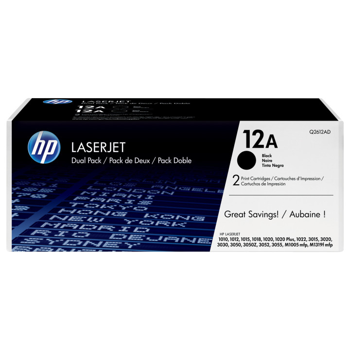 HP 12A pack de 2 toners LaserJet noir authentiques